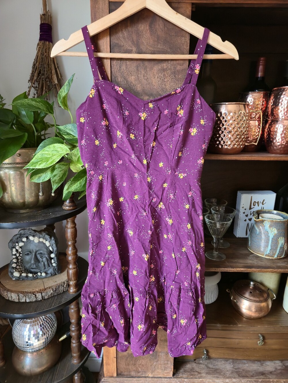 3/$20 OLD NAVY Majenta Floral Sundress Sweetheart Fitted Bust, Small